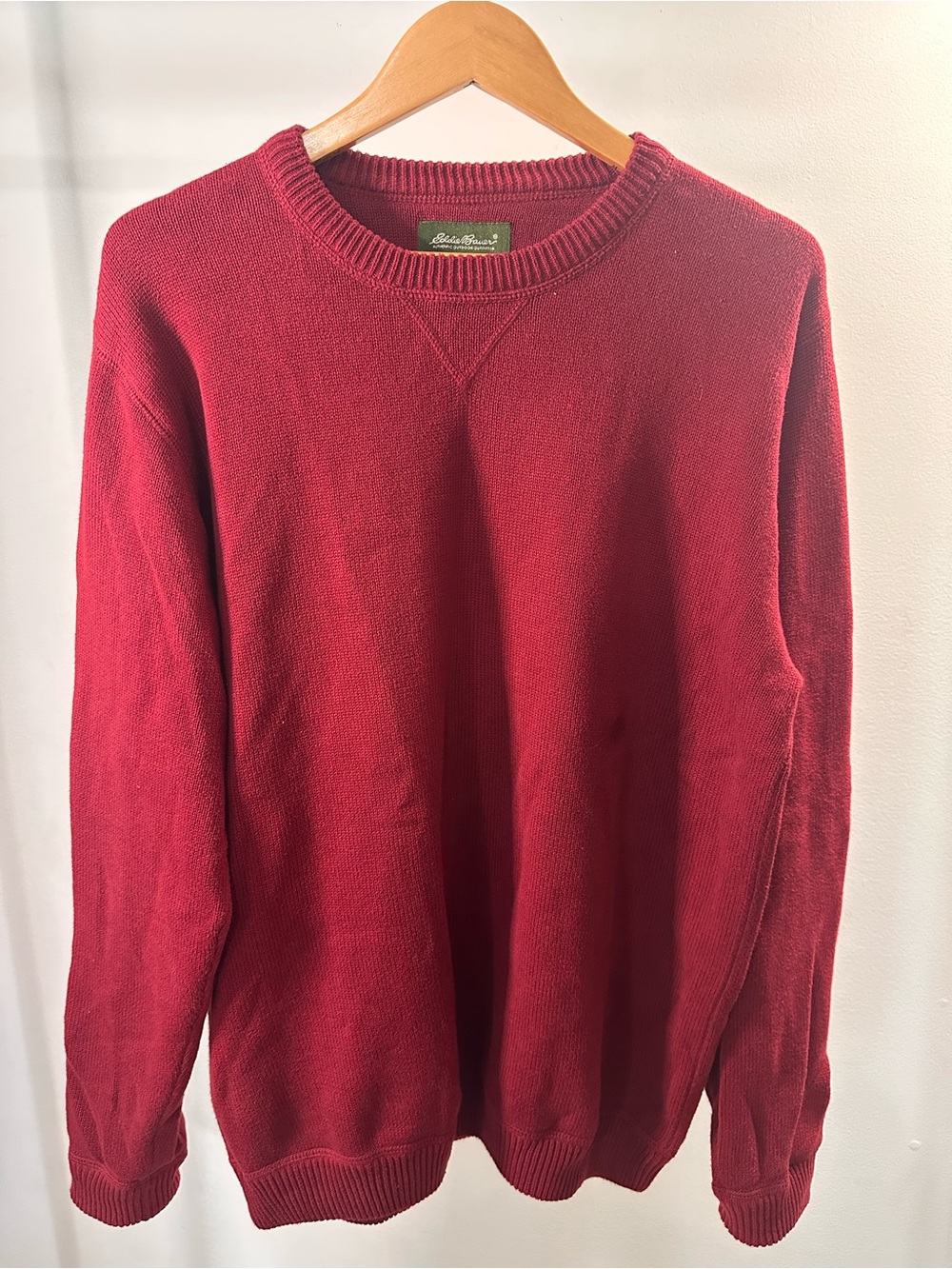 Eddie Bauer Men's Crewneck Sweater - Deep Red